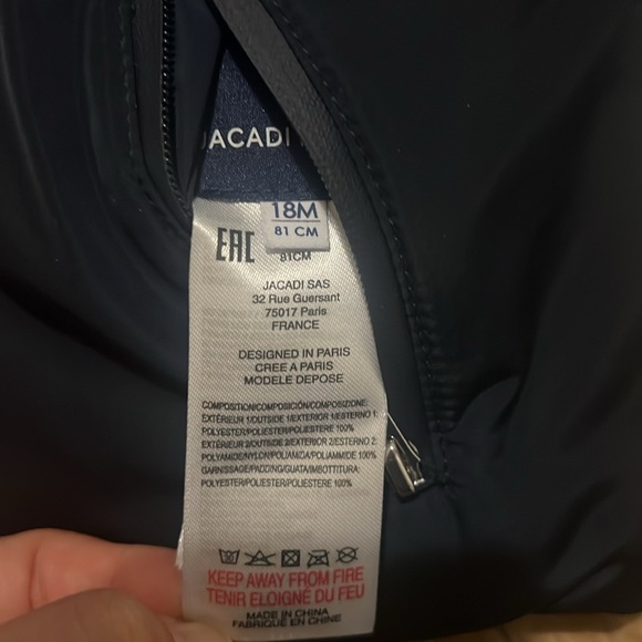 Reversible Red/Navy Blue Jacadi Puffer Jacket for Kids Like New - Picture 4 of 4